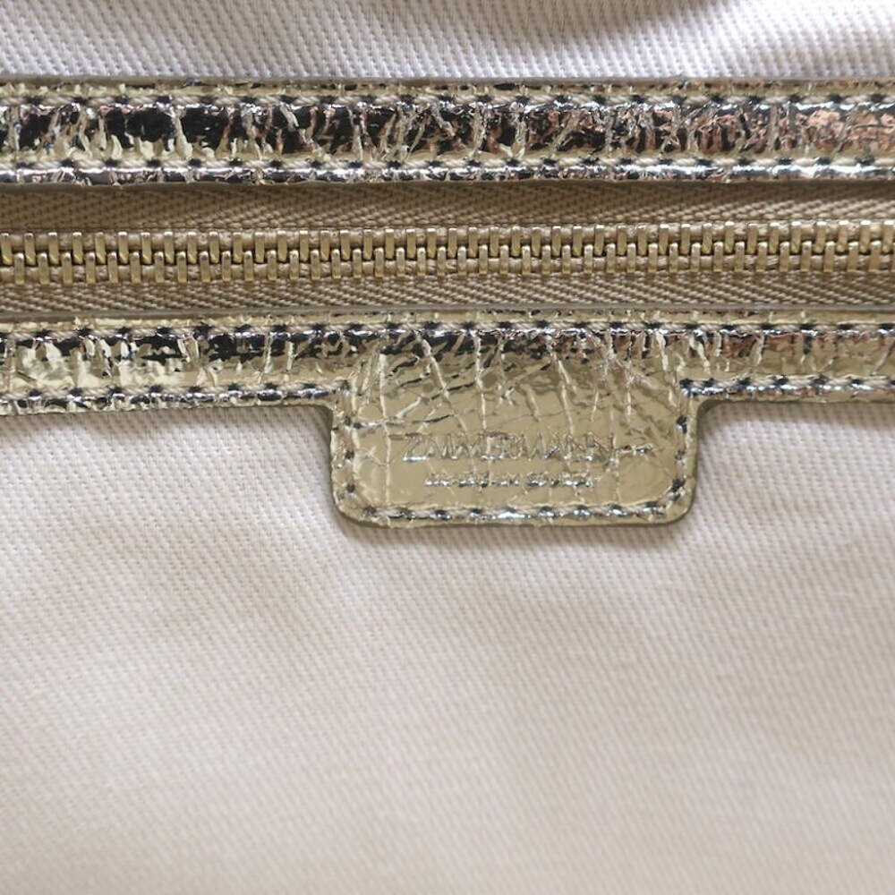 Zimmermann Fold Over Large Clutch Gold Metallic Leather NEW - Picture 11 of 11